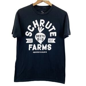 The Office Schrute Farms T-Shirt Mens M Ripple Junction Short Sleeve Black Beets